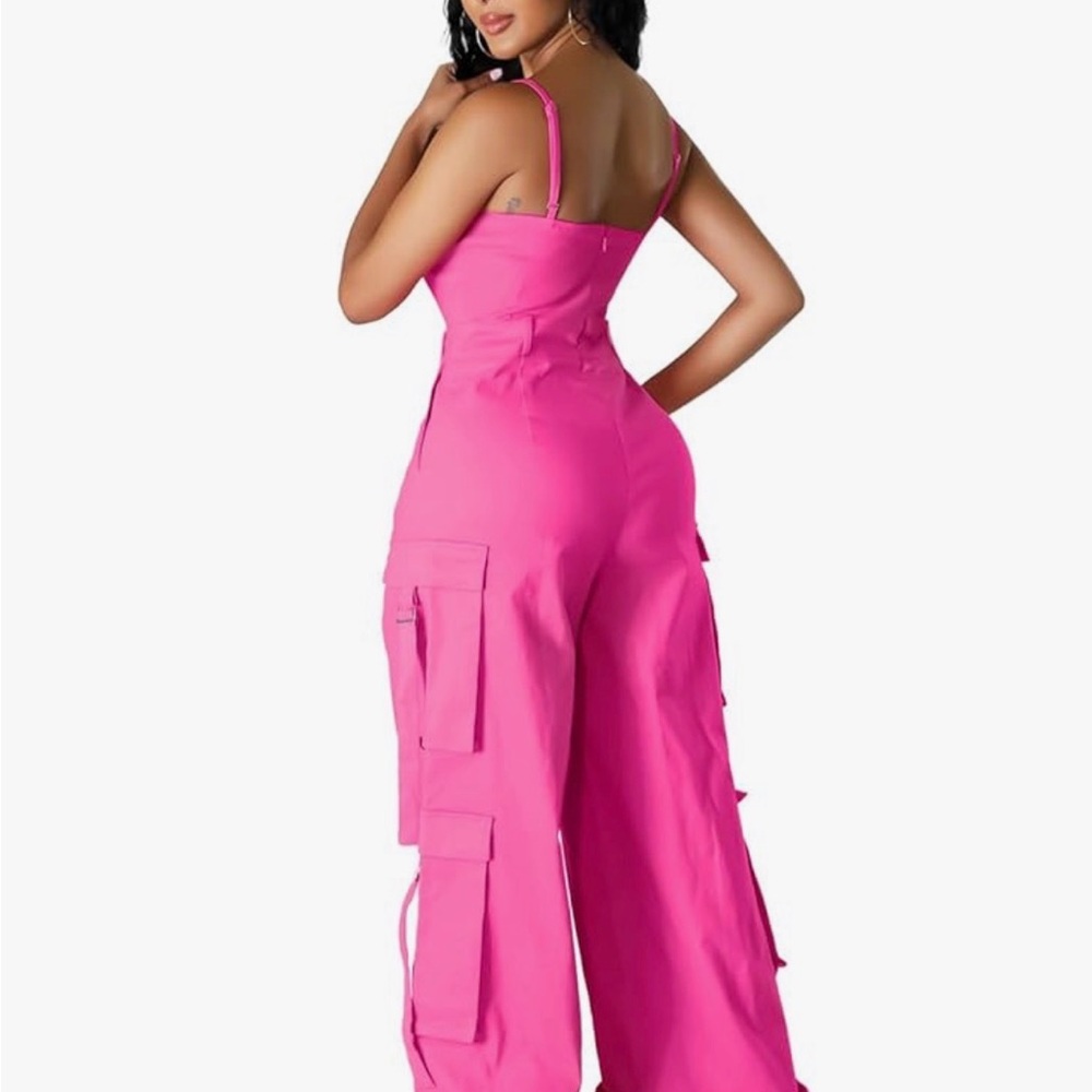 Women's Pink Jumpsuit - Picture 2 of 4
